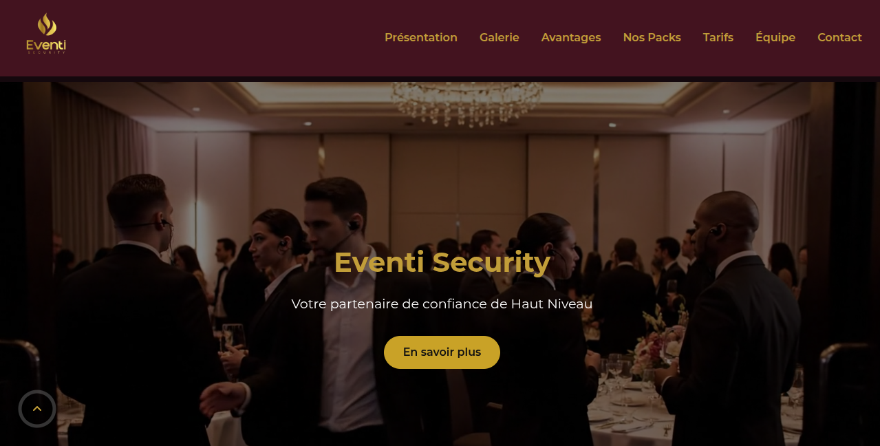 Aperçu du site Eventi Security